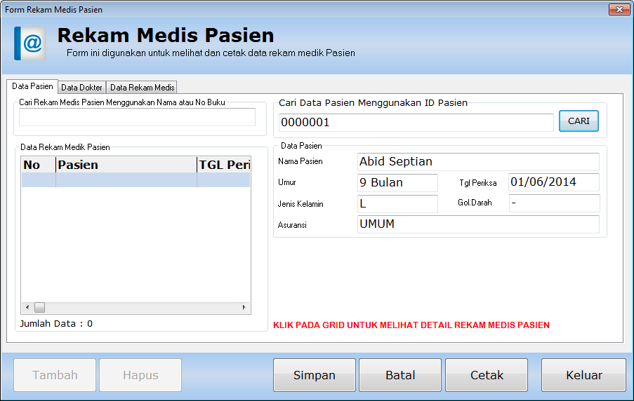 Contoh Database Rekam Medis Pasien - USB Cable Sale