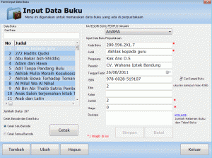 Input Data Buku Perpustakaan Menggunakan Software